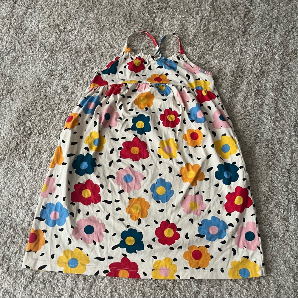 Hannah Andersson Floral Sleeveless Dress with Colorful Flowers